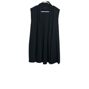 Bryn Walker Black Streetwear Gothic Open Front Midi Vest size XS